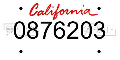 0876203 California License Plate