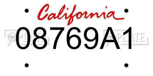 08769A1 California License Plate
