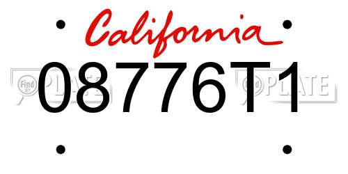 08776T1 California License Plate