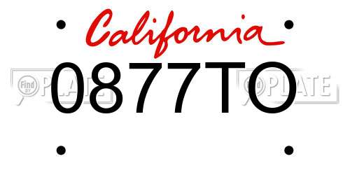 0877TO California License Plate