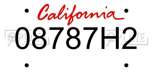 08787H2 California License Plate