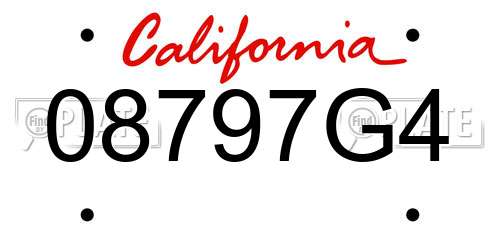 08797G4 California License Plate