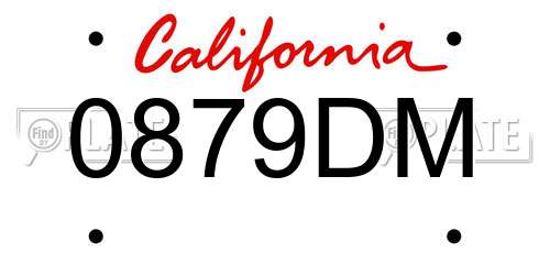 0879DM California License Plate