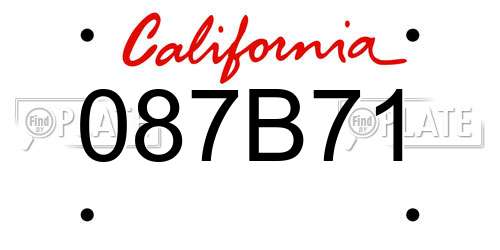 087B71 California License Plate