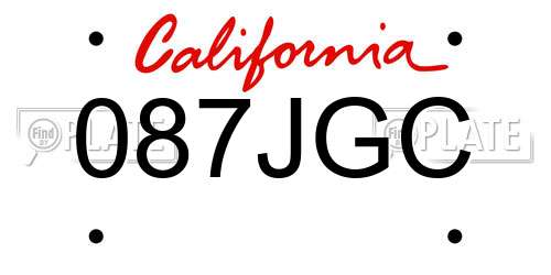 087JGC California License Plate