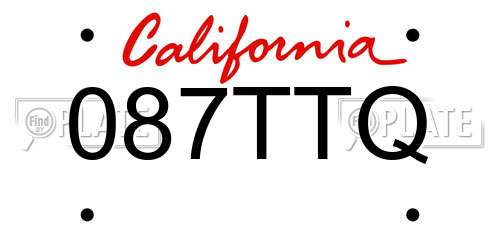 087TTQ California License Plate