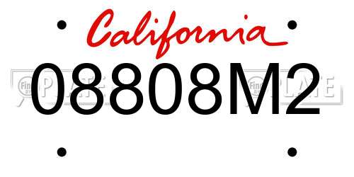 08808M2 California License Plate