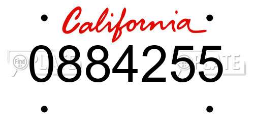 0884255 California License Plate