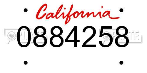 0884258 California License Plate