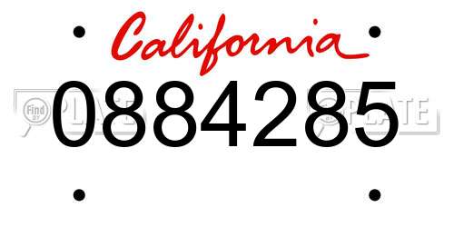 0884285 California License Plate
