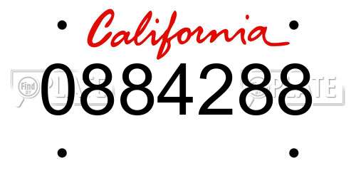 0884288 California License Plate
