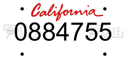 0884755 California License Plate