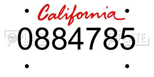 0884785 California License Plate