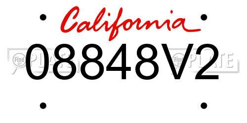 08848V2 California License Plate