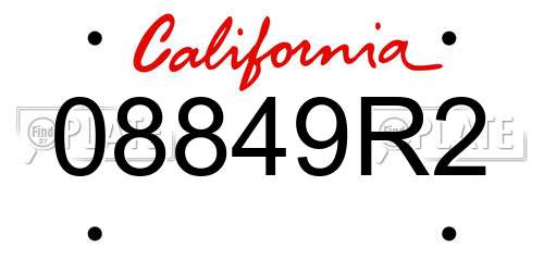 08849R2 California License Plate