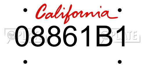 08861B1 California License Plate
