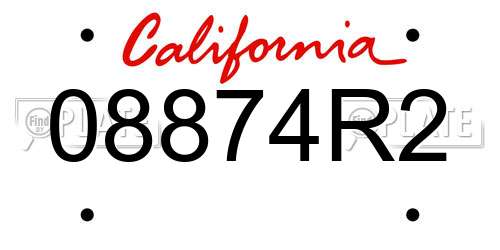 08874R2 California License Plate