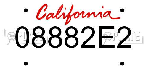 08882E2 California License Plate
