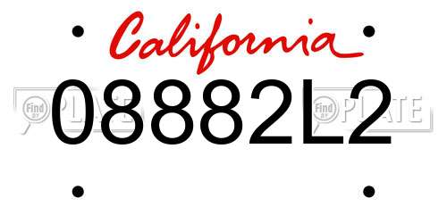 08882L2 California License Plate