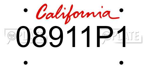 08911P1 California License Plate