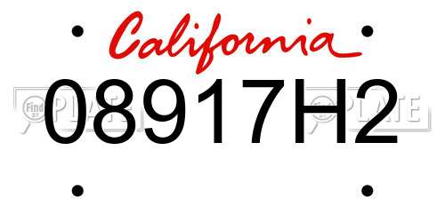 08917H2 California License Plate