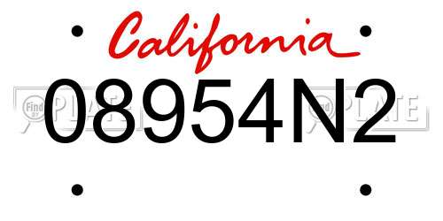 08954N2 California License Plate
