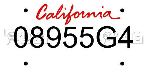 08955G4 California License Plate