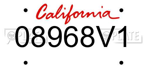 08968V1 California License Plate