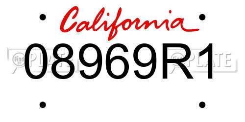08969R1 California License Plate