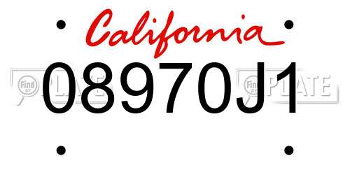 08970J1 California License Plate