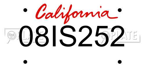 08IS252 California License Plate