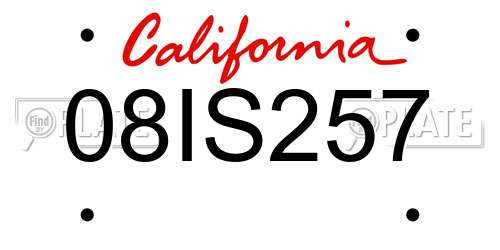 08IS257 California License Plate