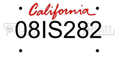 08IS282 California License Plate