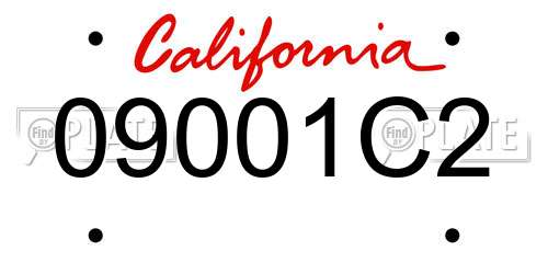 09001C2 California License Plate