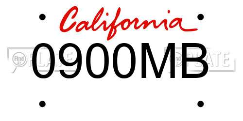 0900MB California License Plate