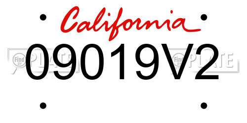 09019V2 California License Plate