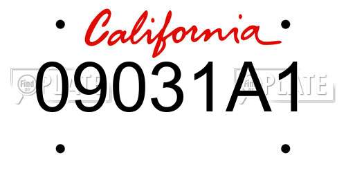09031A1 California License Plate