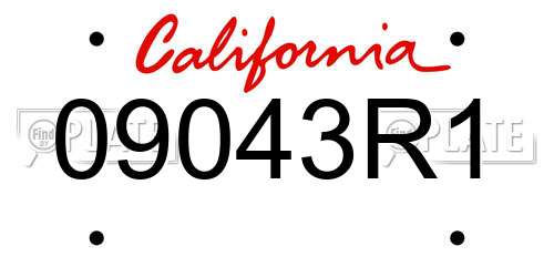 09043R1 California License Plate