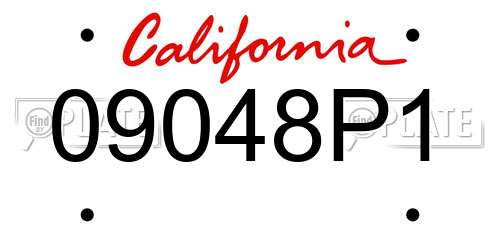 09048P1 California License Plate