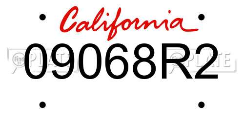 09068R2 California License Plate