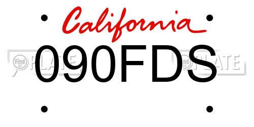 090FDS California License Plate