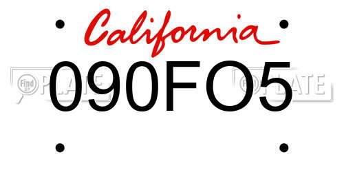 090FO5 California License Plate