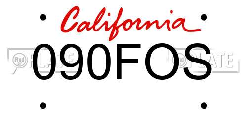 090FOS California License Plate