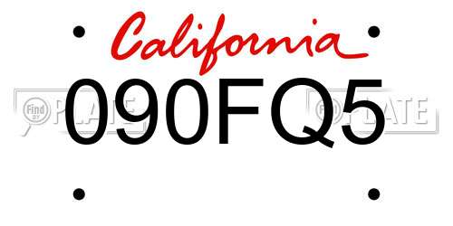 090FQ5 California License Plate