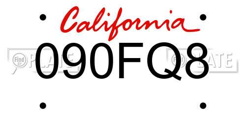 090FQ8 California License Plate