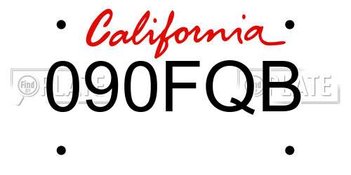 090FQB California License Plate