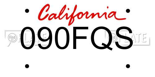 090FQS California License Plate