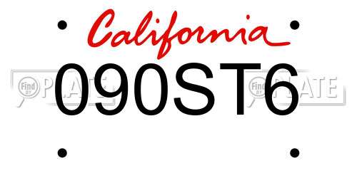 090ST6 California License Plate
