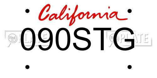 090STG California License Plate