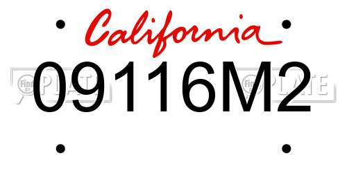 09116M2 California License Plate